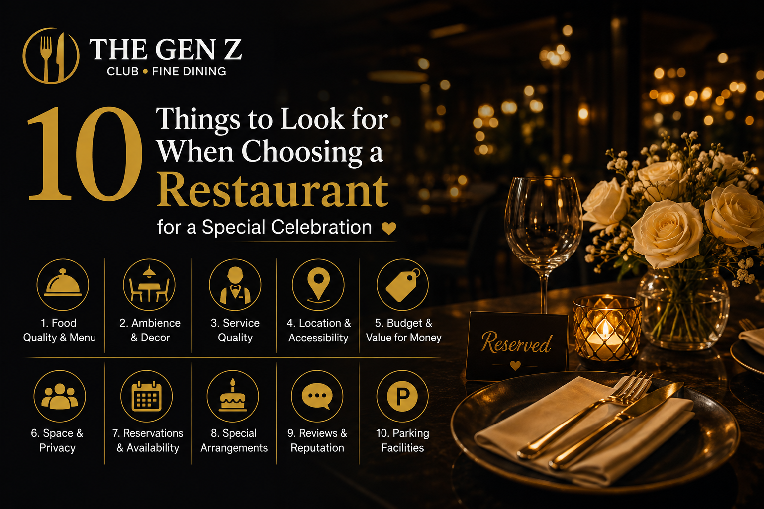 10 Things to Look for When Choosing a Restaurant for a Special Celebration